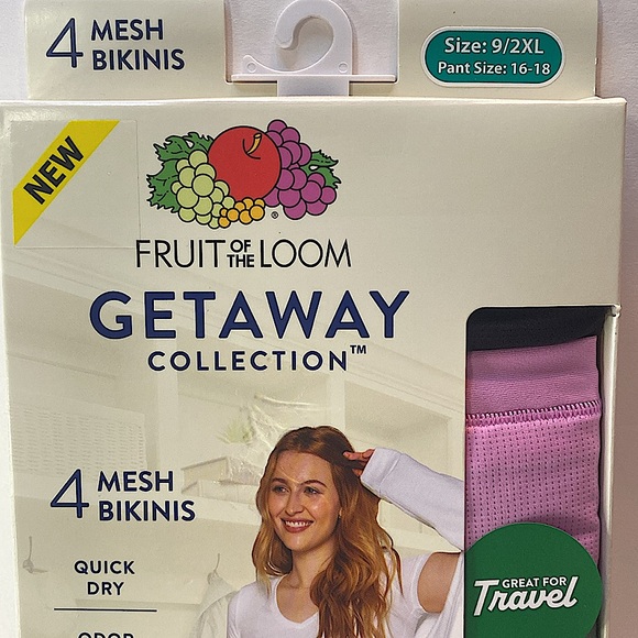NEW FRUIT OF THE LOOM GETAWAY COLLECTION 4 MESH BIKINIS SIZE 9/2XL - Picture 2 of 10